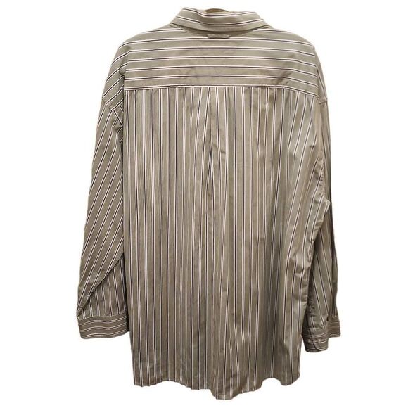 Tommy Hilfiger Men's Green Striped 80's 2 Ply Fabric Button Down Shirt Size XXL - Picture 3 of 15